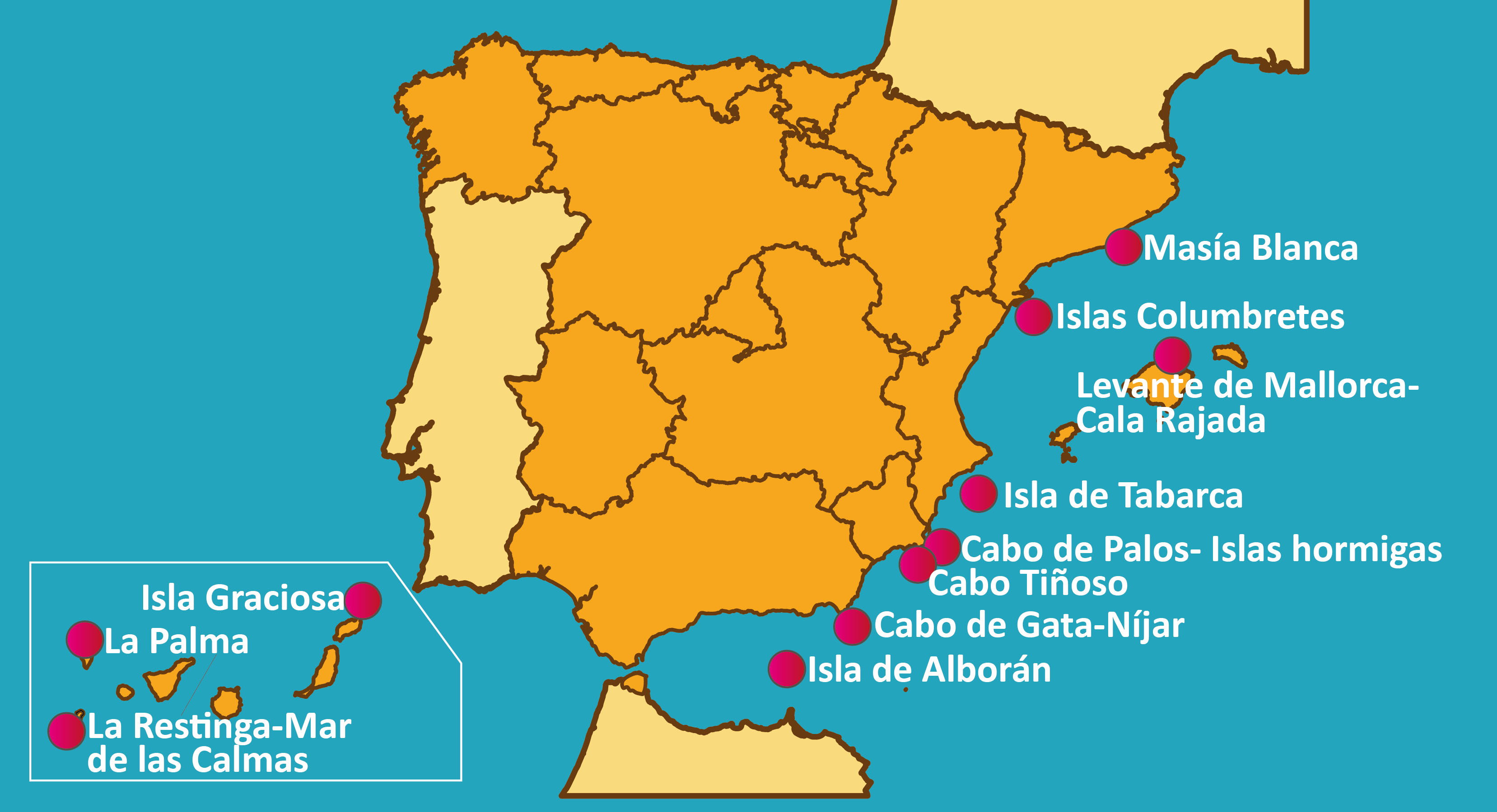 Mapa reservas marinas